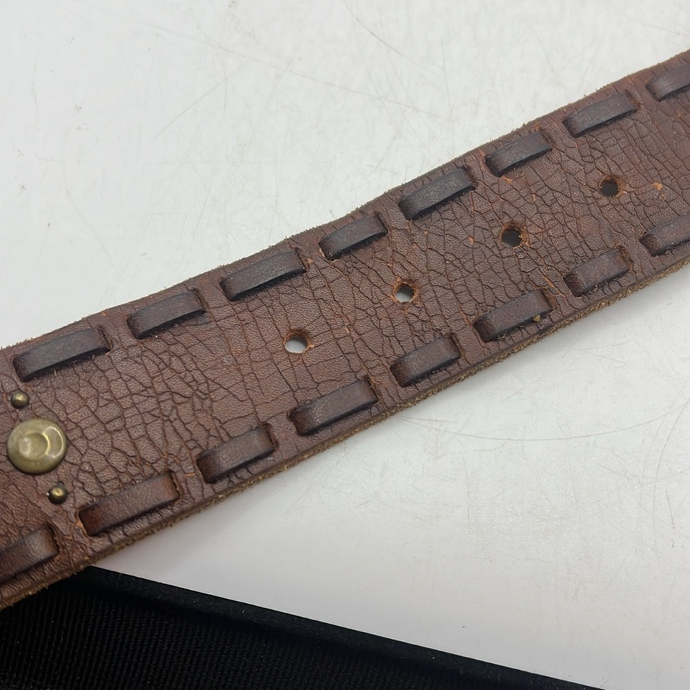 Lucky Brand Womens Belt Brown Leather Size XS Studded - Picture 6 of 9